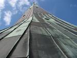 Looking up at Oleviste Church.