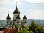 The Orthodox Alexander Nevsky Cathedral seen from a distance.