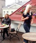 Cherie and the Estonian waitress. *Photo by Brenda.