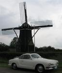 Rob's car by a Dutch windmill.