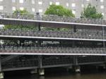 The Dutch ride their bikes everywhere.  Here's a 4-story bike rack.  Now that's a lot of bicycles.