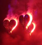 Our heart necklaces beat along with the flaming hearts.