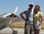 Cherie and Greg minutes before Cherie's first flight in the Long-EZ.  