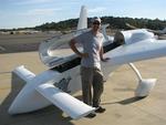 Aircraft designer Burt Rutan created the Long-EZ and the Voyager, which was the first aircraft to circumnavigate the globe without refueling.  Greg built the Long-EZ (not the Voyager.)