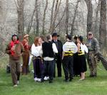 The guests grab a glass of champagne and prepare to toast.