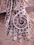 Detail of foot on 7-ton steel statue. *Photo by Cherie Sogsti