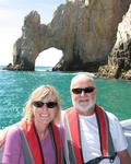 Betsy and Bob by the arch, they still came to Cabo even though their home was just burned to the ground in the recent San Deigo fires.