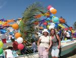 Cherie and Anne at the annual "Blessing of the pangas" in Bucerias, Mexico.