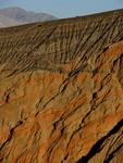 A crater at sunset.