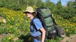 Anita lost among the wildflowers.