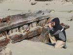 Greg captures the schooner on video.