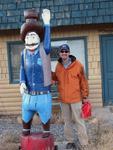 Greg with a friendly cowboy in Dubois, Wy.