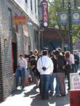 The line in front of VooDoo Doughnut, a must-taste doughnut experience.