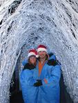 Cherie and Greg in an ice-forest in a 14,000-square-foot "ICE!" exhibit in Grapevine, Texas.