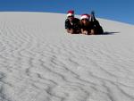 Cherie and Greg in the gypsum dunes of White Sands, New Mexico.