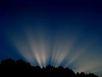 Rays of light at sunset.