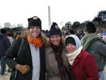 The ladies with the Washington Monument.