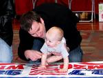 Brian gives his son a little pep talk before the first race.