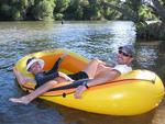 Floating down the river.