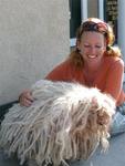 Here I am with Bingo, one silly local Key West dog.