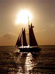 Silhouette of a tallship.