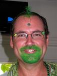 A green goatee.