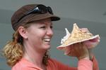 Never take yourself seriously while you are holding a conch. *Photo by Regina Lee.