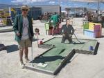 Andy on the mini-golf course.